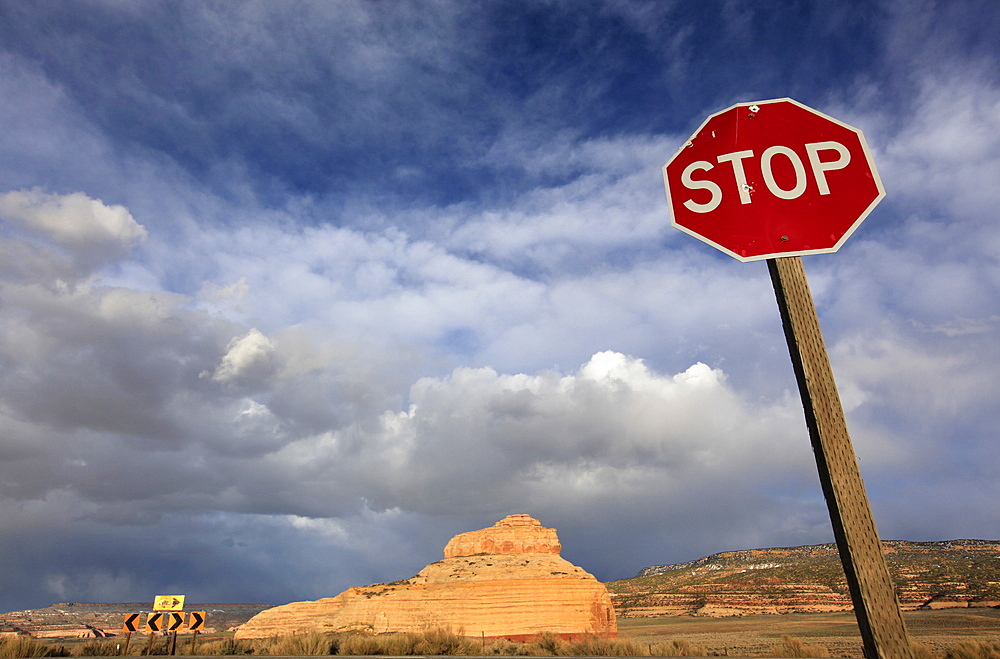 Road sign in the Utah Desert, Canyonlands National Park, Utah, United States of America, North America