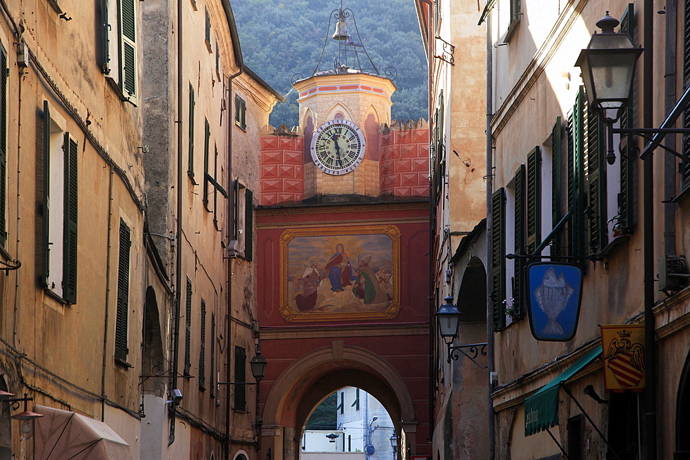 Old buildings in the old town of Finale, Liguria, northern Italy, Europe