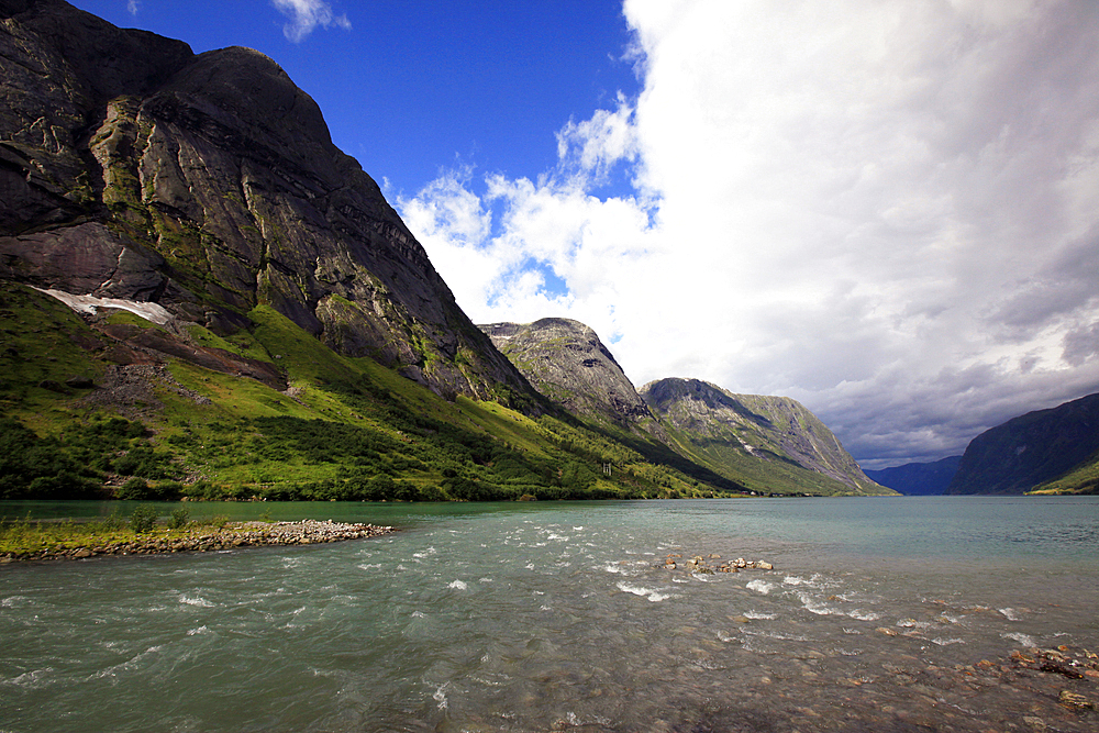 A fjord in the Fjordland region, western Norway, Scandinavia, Europe