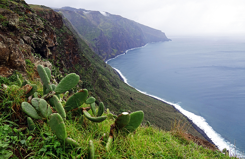 Looking south from the Ponta do Pargo lighthouse, the most westerly point of Madeira, Portugal, Atlantic Ocean, Europe