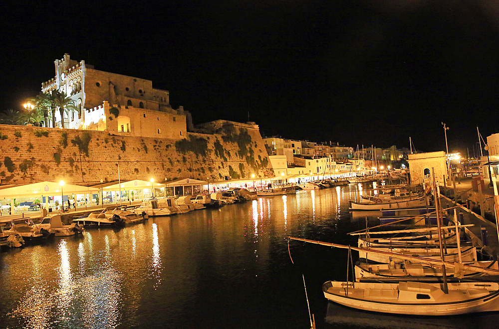 Ciutadella by night, Menorca, Balearic Islands, Spain, Mediterranean, Europe