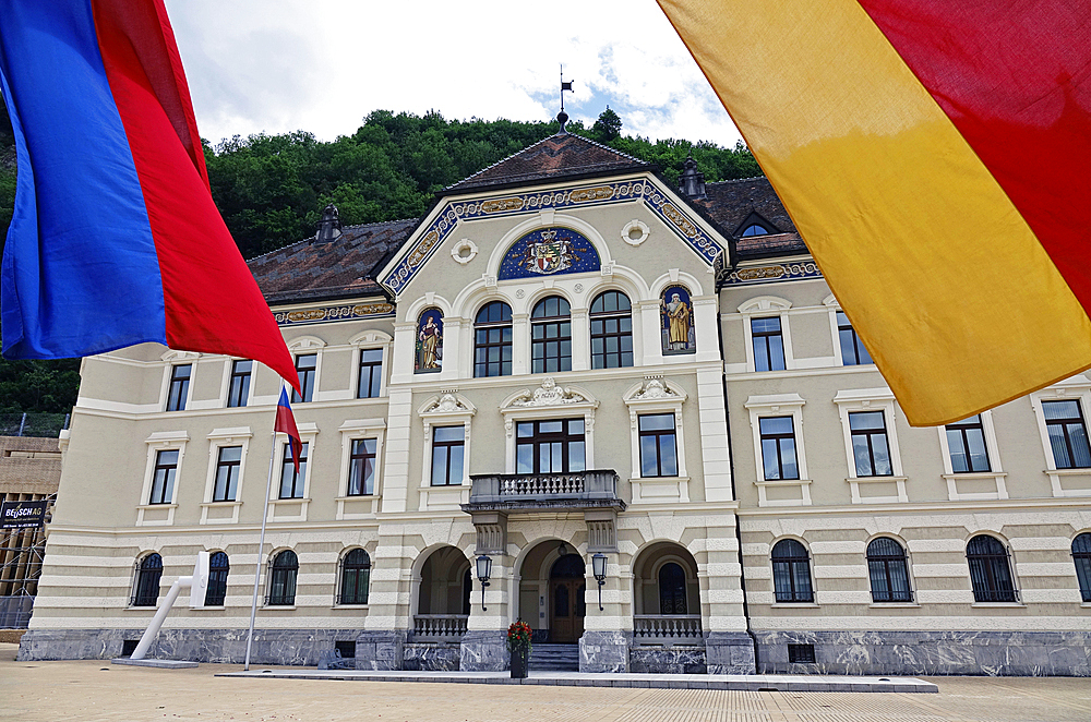 Parliament Building in central Vaduz, Liechtenstein, Europe