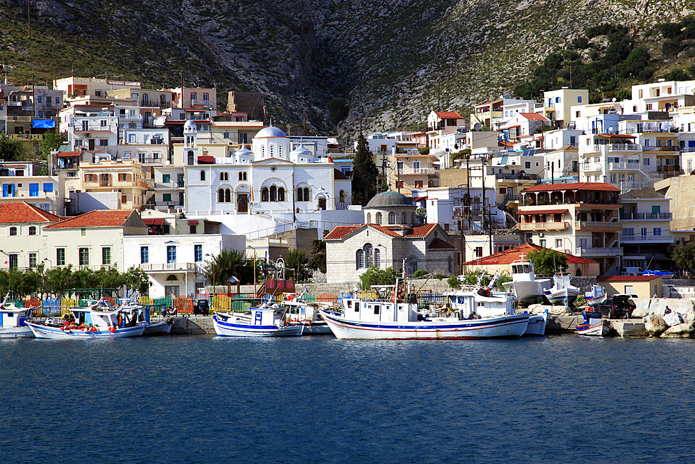 The harbour of Pothia, Kalymnos, Dodecanese, Greek Islands, Greece, Europe