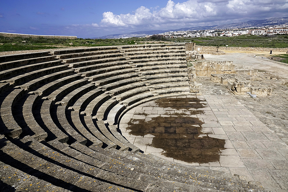 Amphitheatre in the Paphos Archaeological Park, UNESCO World Heritage Site, Paphos, Cyprus, Europe