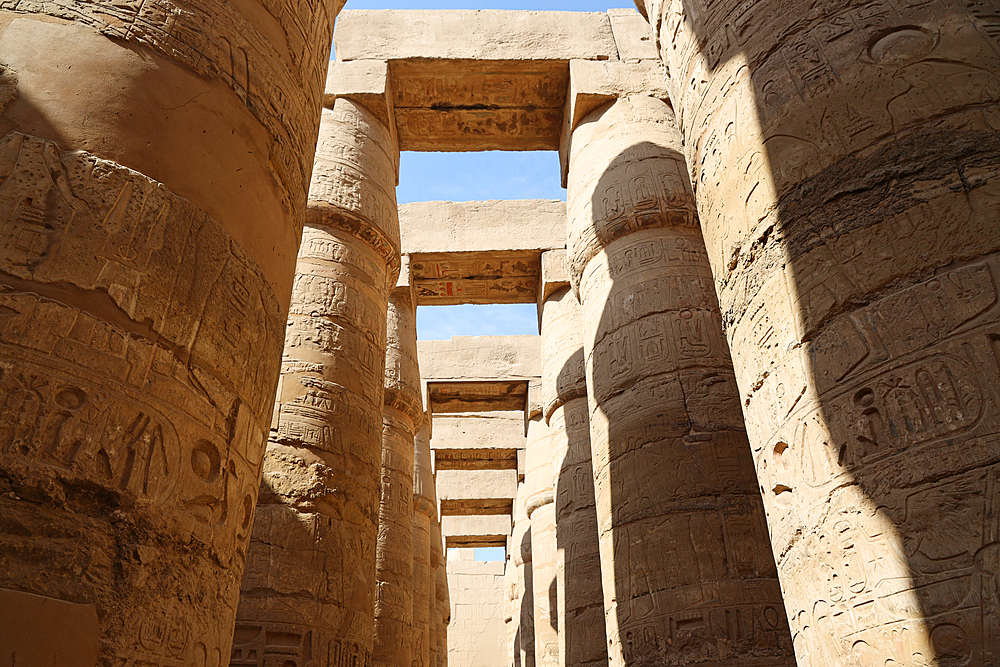 Great Hypostyle Hall, Karnak Temple, UNESCO World Heritage Site, near Luxor, Thebes, Egypt, North Africa, Africa