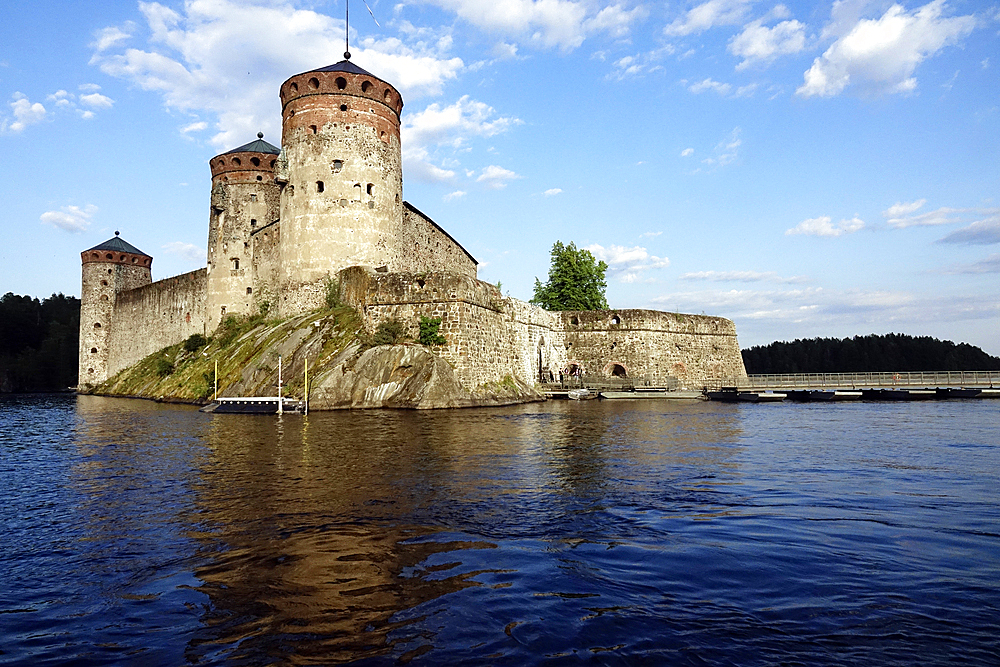 Olavinlinna Castle, a 15th-century three-tower castle in Savonlinna, Finland, Europe