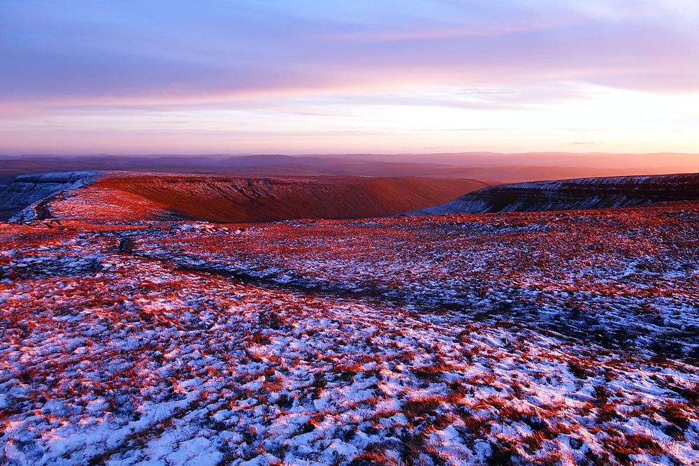 Brecon Beacons in winter, Brecon Beacons National Park, South Wales, United Kingdom, Europe