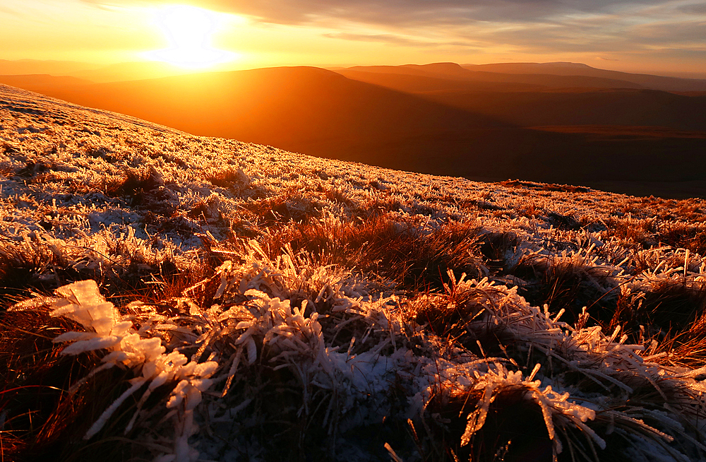 Brecon Beacons in winter, Brecon Beacons National Park, South Wales, United Kingdom, Europe