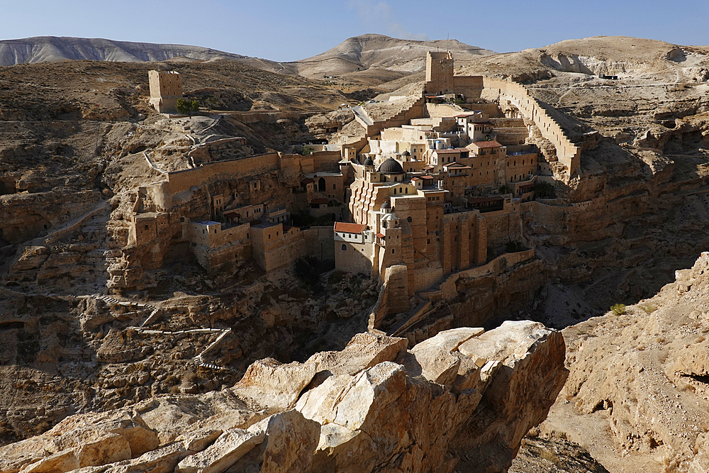 Mar Saba, one of the oldest continuously inhabited monasteries in the world, eastern Judean Desert, Israel