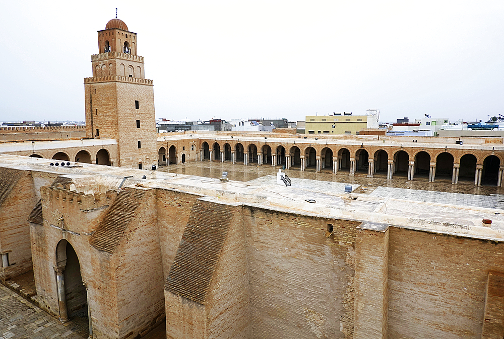 The Great Mosque of Kairouan, one of the most impressive and largest Islamic monuments in North Africa, Kairouan, Tunisia