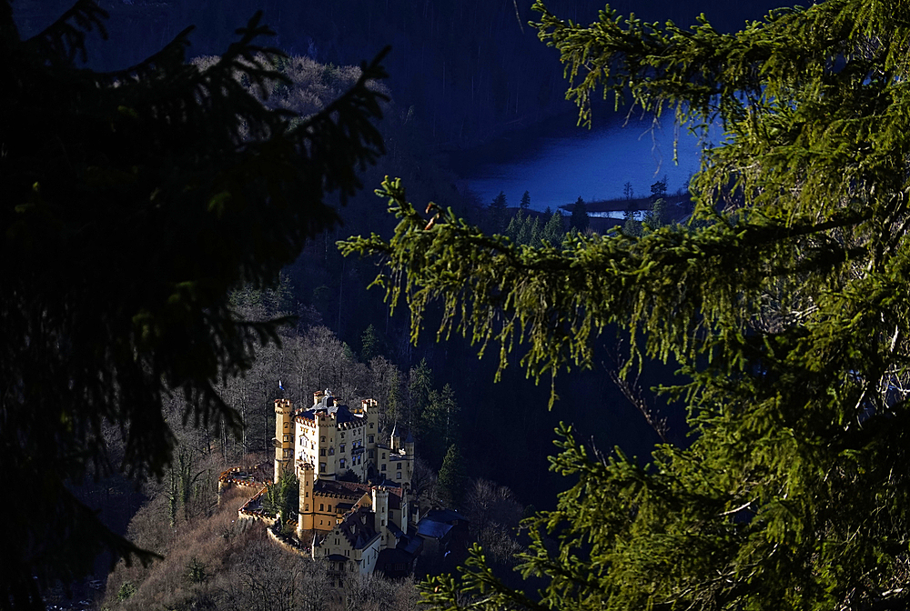 Schloss Hohenschwangau and the Alpsee lake, Southern Bavaria