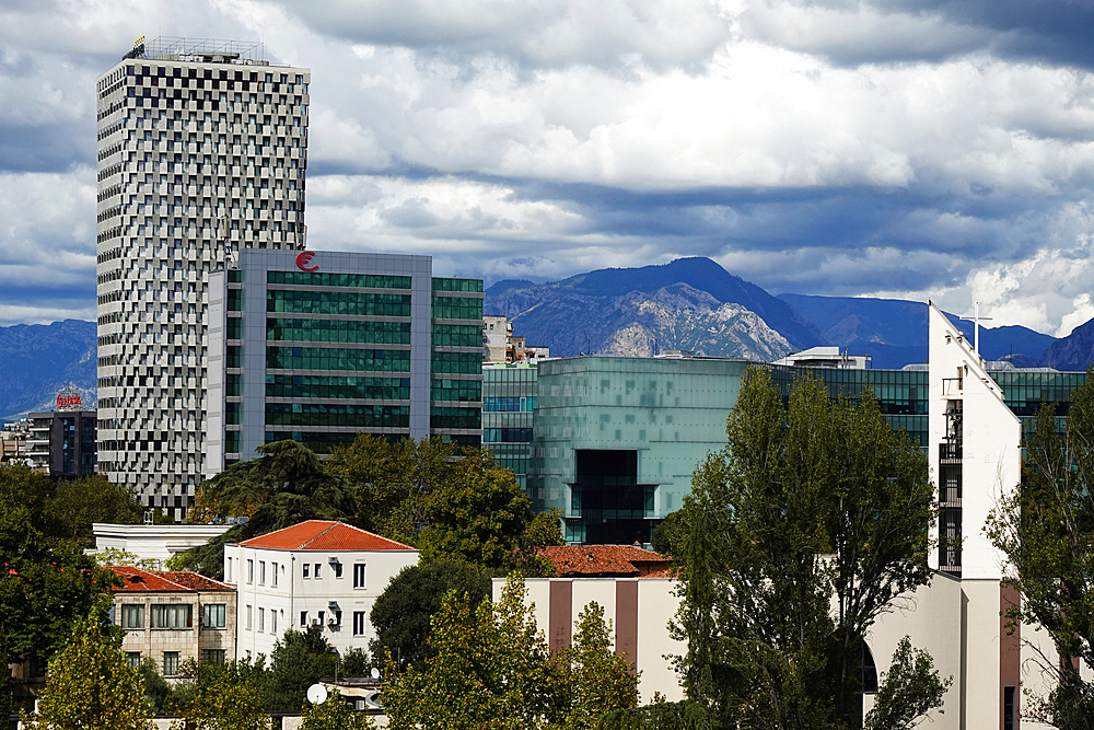 Modern architecture in central Tirana, Albania, Europe