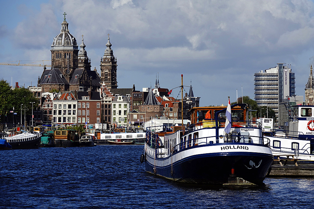 Architecture and urban scenery in central Amsterdam, North Holland, The Netherlands
