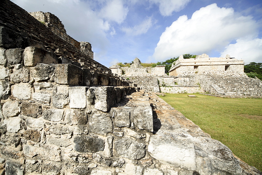 Steps to the Oval Palace, Mayan ruins, Ek Balam, Yucatan, Mexico, North America