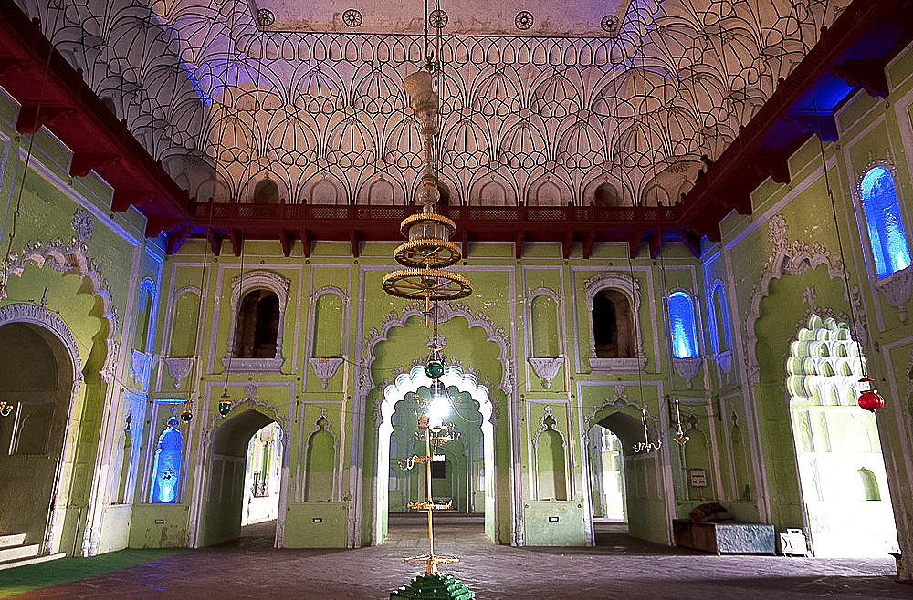 Interior of Chota Imambara, built as a congregation hall for Shia Muslims by Muhammad Ali Shah in 1838, Lucknow, Uttar Pradesh, India, Asia