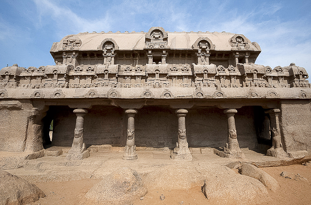 The Bhima Ratha, part of the Pancha Rathas monument complex, dating from the 7th century, Mahaballipuram, UNESCO World Heritage Site, Tamil Nadu, India, Asia