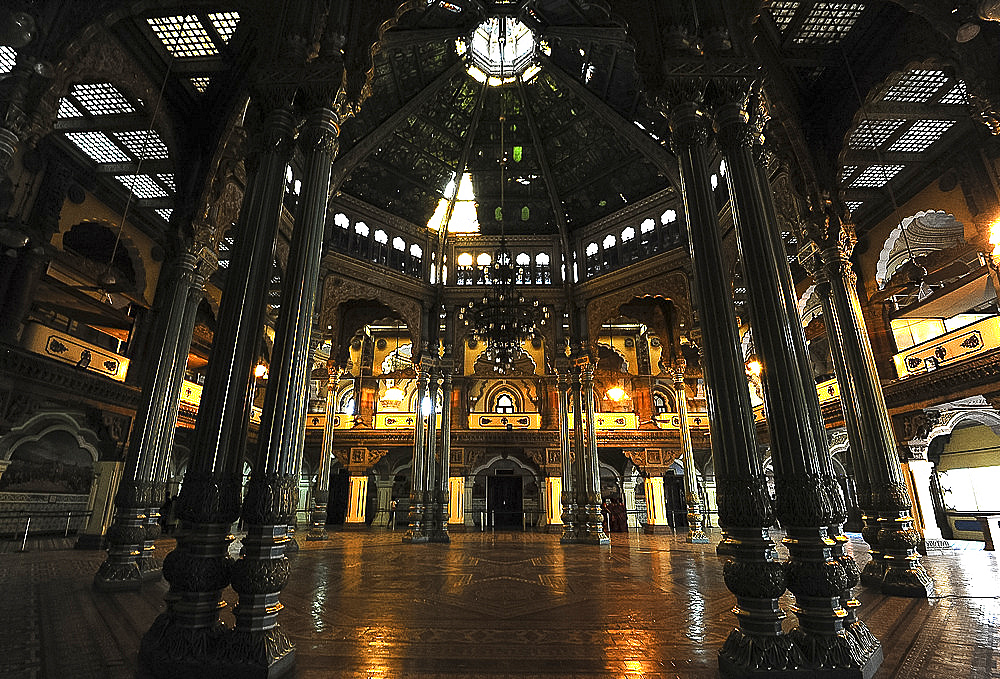 The Peacock hall inside Mysore Palace, seat of the Mysore kingdom, constructed between 1897 and 1912, Mysore, Karnataka, India, Asia