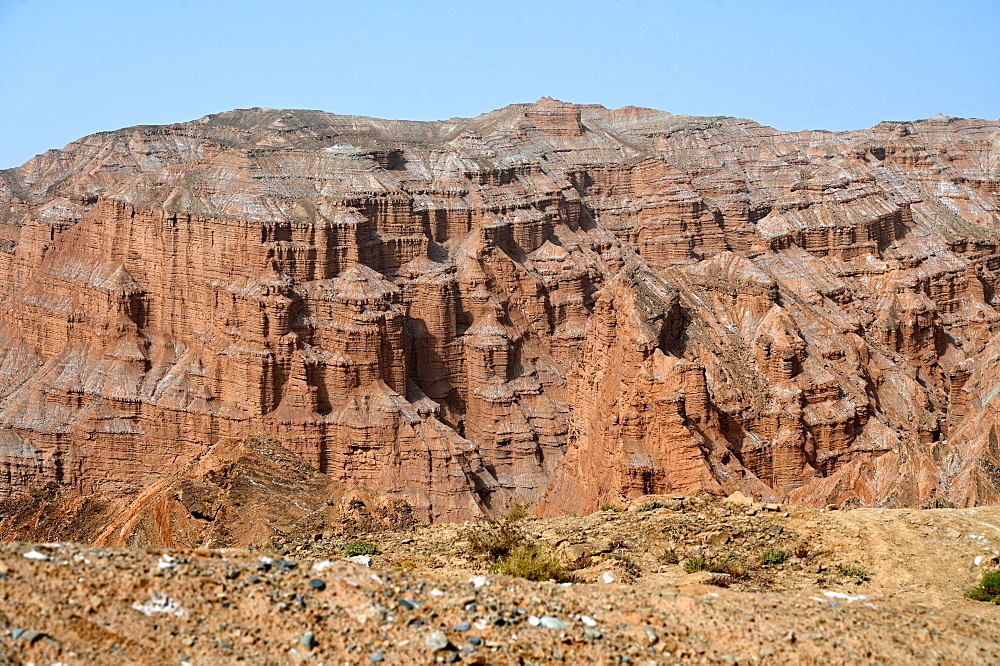 Rock formation in the Taklamakan Desert near Kuche, Xinjiang, China, Asia