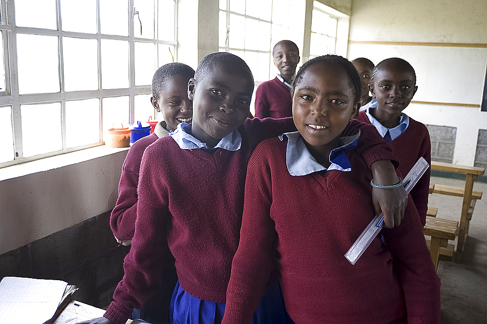 Schoolgirls, Simba Primary School, Rift Valley, Kenya, East Africa, Africa