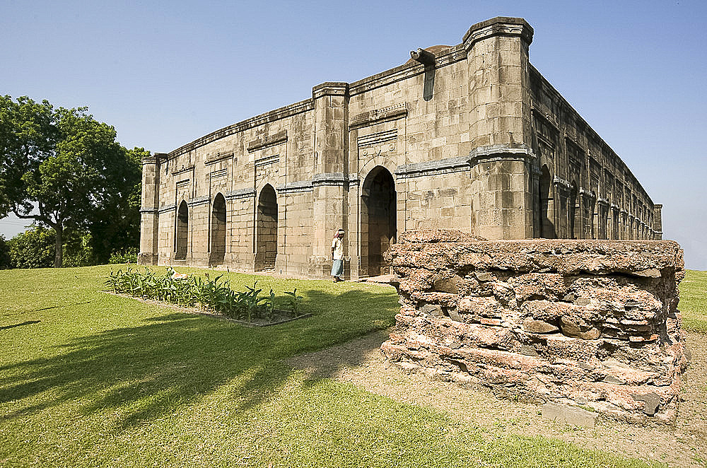 The 16th century Great Golden Mosque (Bara Darwaza) in Gaur, once one of India's great cities, West Bengal, India, Asia