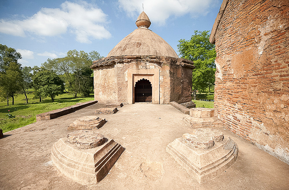 Temple in Talatal Ghar, 18th century palace, originally built as an army base in Rangpur, Ahom kingdom capital, Sivasagar, Assam, India, Asia