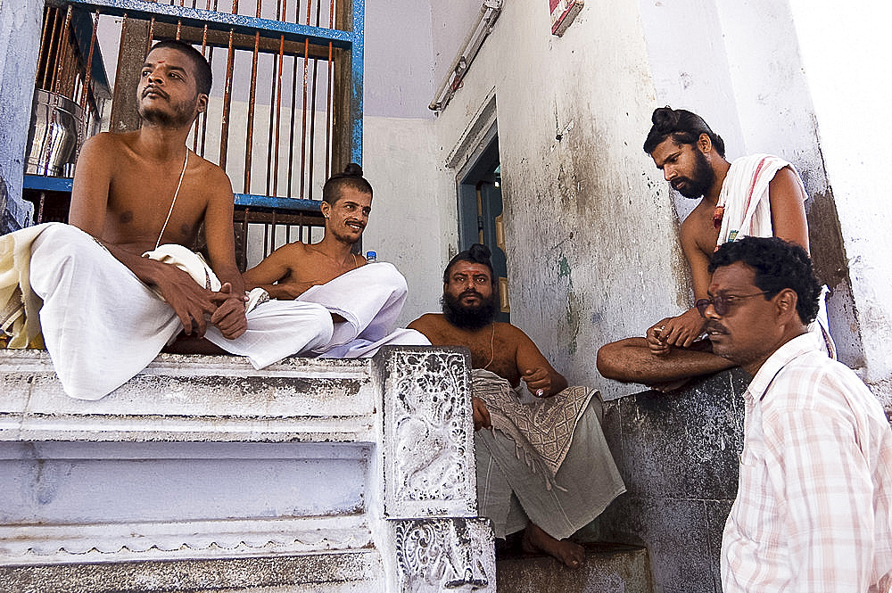 Four Dikshitar priests of the Chidambaram temple, considered the foremost amongst the devotees of the Lord Siva, Cuddalore District, Tamil Nadu, India, Asia