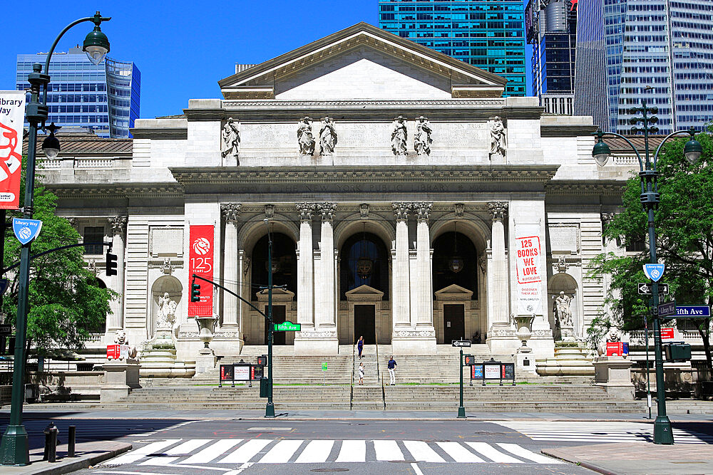 New York Public Library, Stephen A. Schwarzman building, 5th Avenue, Midtown Manhattan, New York City, New York, United States of America, North America