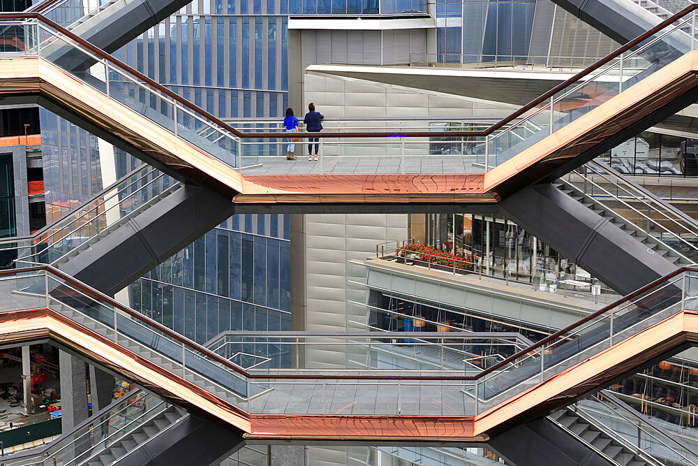 Interior, The Vessel, Staircase, Hudson Yards, Manhattan, New York City, New York, United States of America, North America