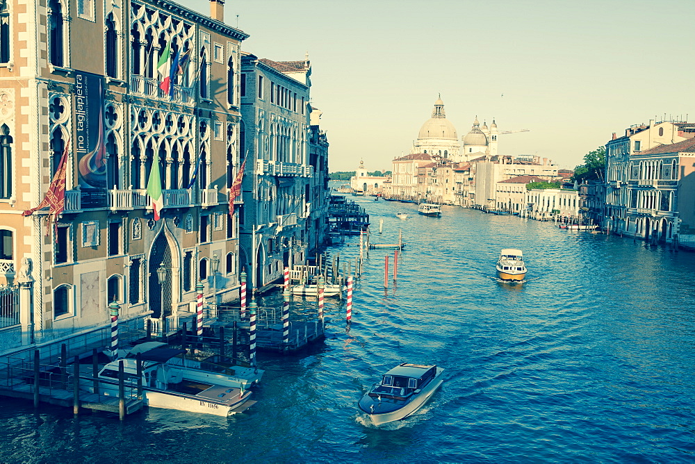 The Grand Canal and the domed Santa Maria Della Salute, Venice, UNESCO World Heritage Site, Veneto, Italy, Europe