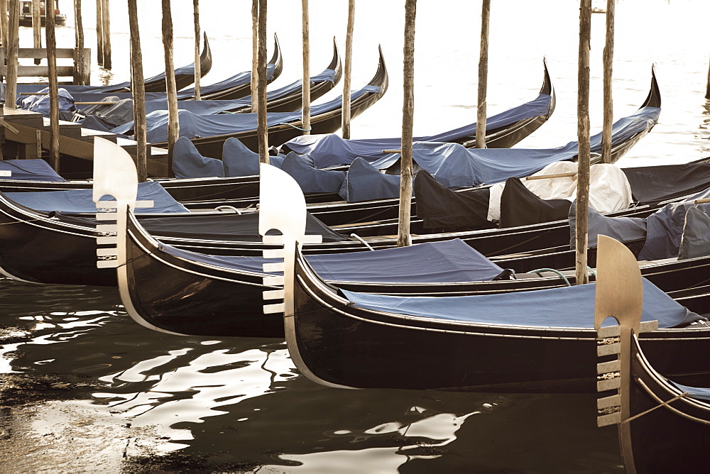 Gondolas, Venice, UNESCO World Heritage Site, Veneto, Italy, Europe