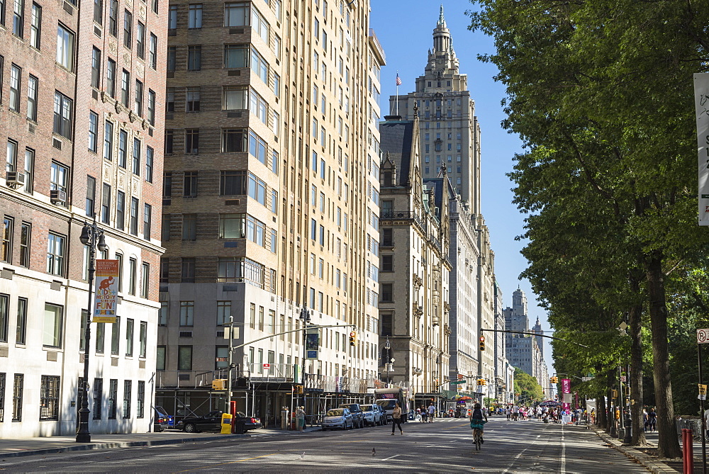 Central Park West, closed to traffic for an event, Manhattan, New York City, New York, United States of America, North America