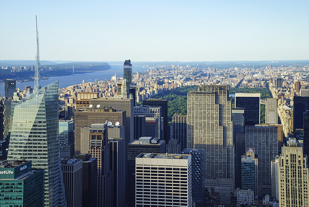 Manhattan skyline looking North, Manhattan, New York City, New York, United States of America, North America