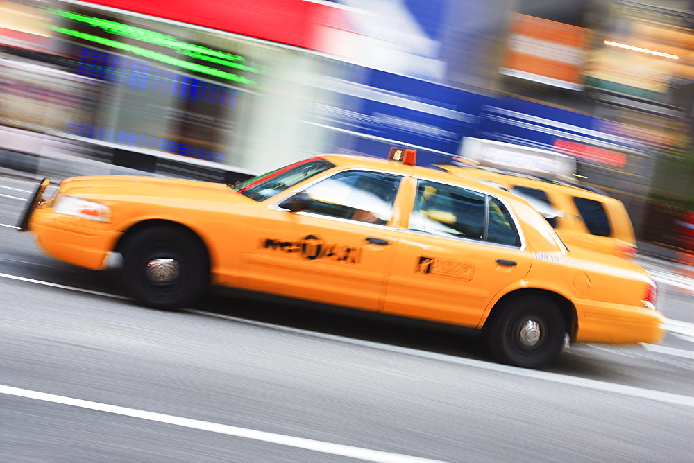 Taxi, Times Square, Manhattan, New York City, New York, United States of America, North America