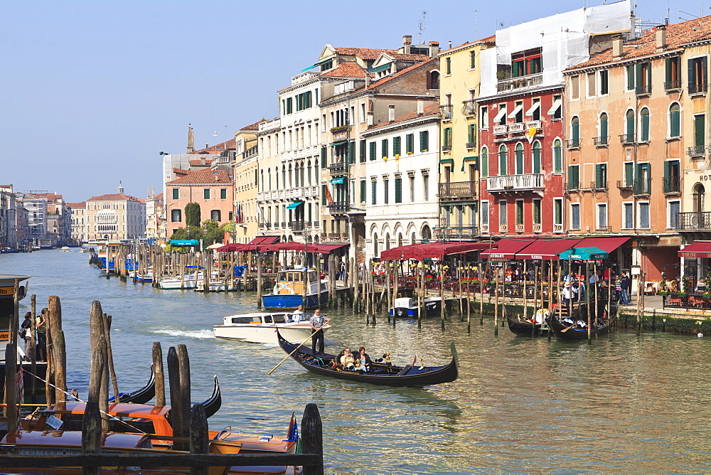 Gondolas on the Grand Canal, Venice, UNESCO World Heritage Site, Veneto, Italy, Europe