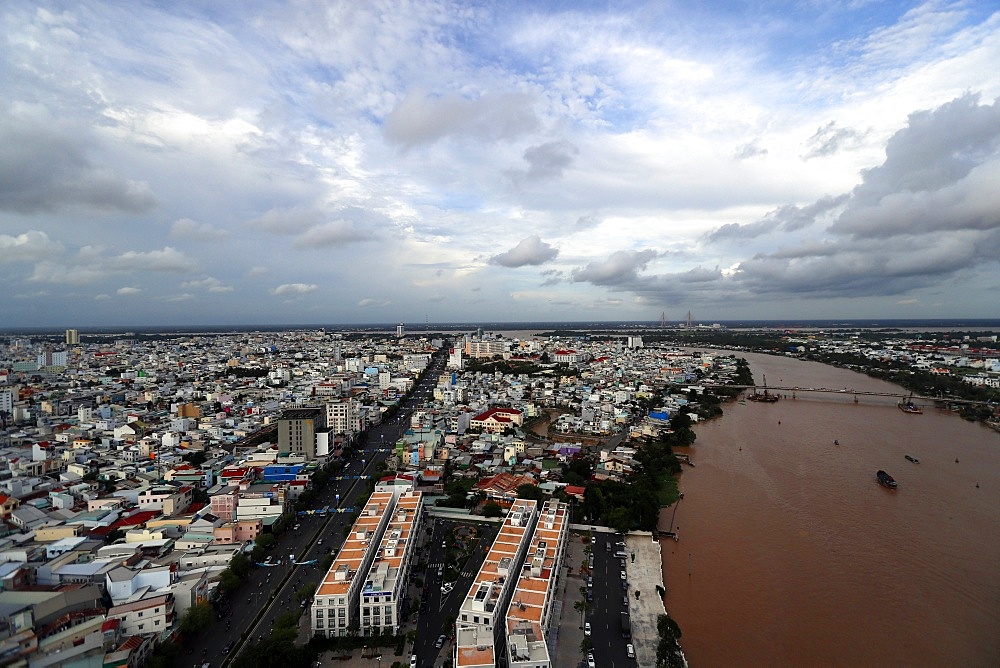 Aerial view of Can Tho, Can Tho, Mekong Delta, Vietnam, Indochina, Southeast Asia, Asia