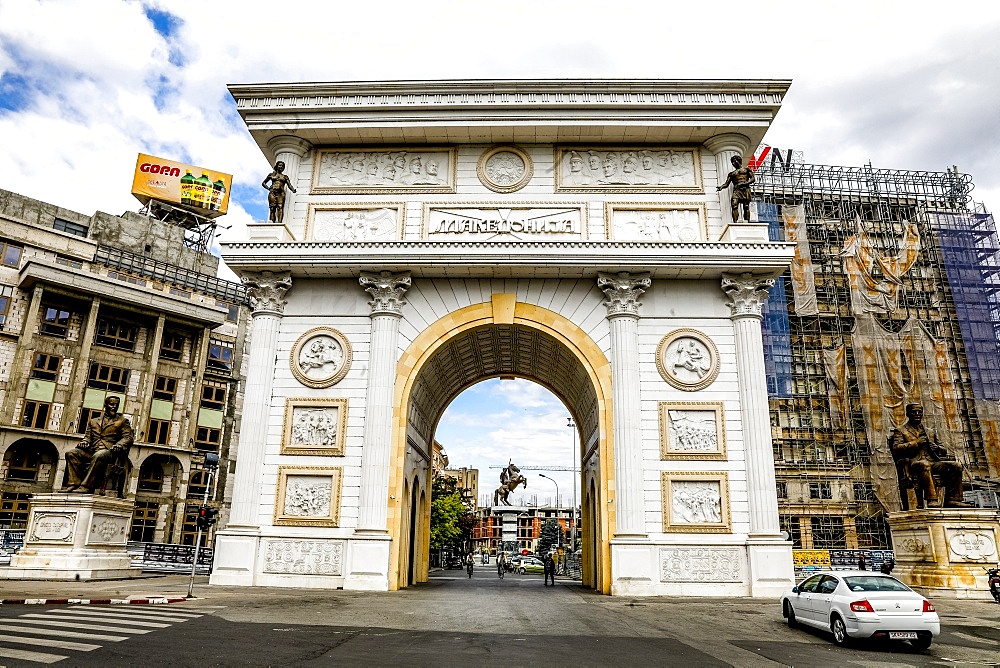 Macedonia Gate, Skopje, Republic of Macedonia, Europe