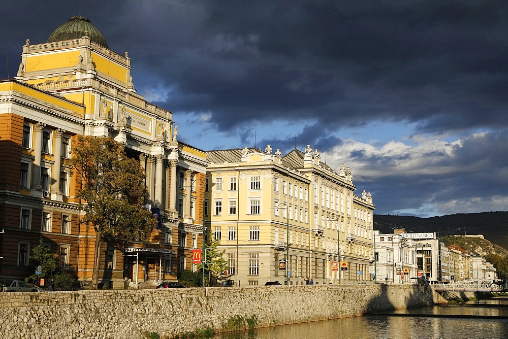 Bank of the Miljacka River, Sarajevo, Bosnia and Herzegovina, Europe