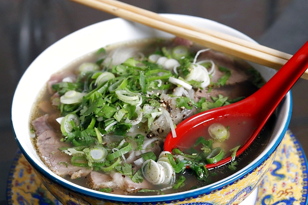 Vietnamese Spicy Sliced Beef and noodle Pho Bo Soup, France, Europe