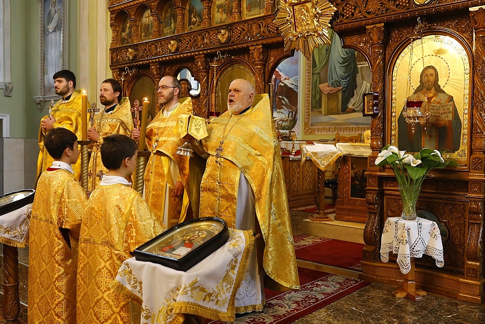 Orthodox Mass in Transfiguration Church, Chisinau, Moldova, Europe