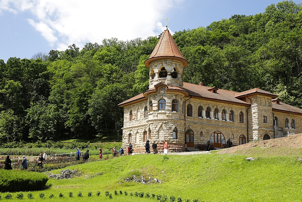 Visitors, Rudi Orthodox Monastery, Soroca, Moldova, Europe