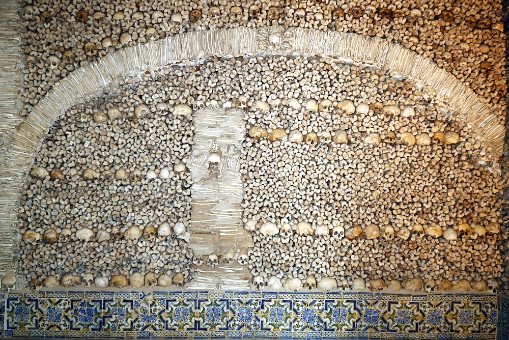 Chapel of Bones, Royal Church of St. Francis, Evora, Alentejo, Portugal, Europe