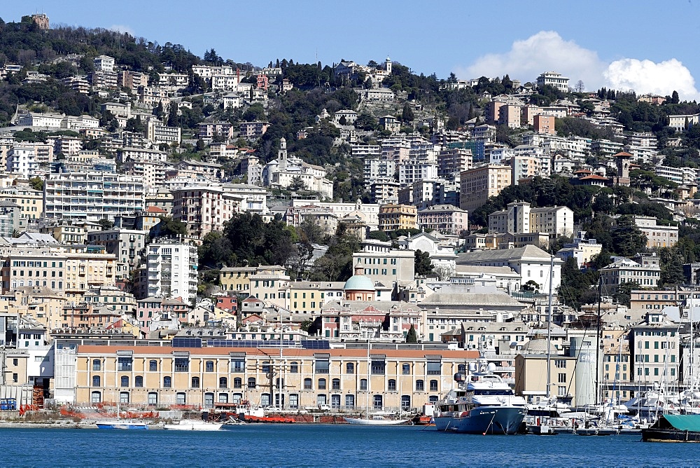 View of Porto Antico (Old harbor), Genoa, Liguria Italy, Europe