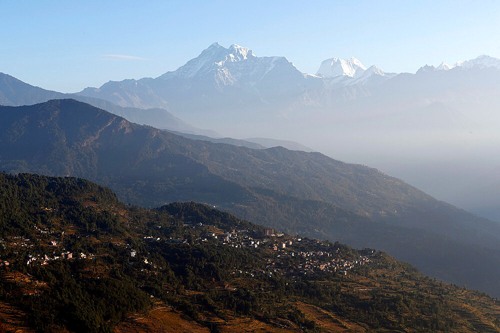 Gaurishankhar mountain seen from Charikot, Nepal, Himalayas, Asia