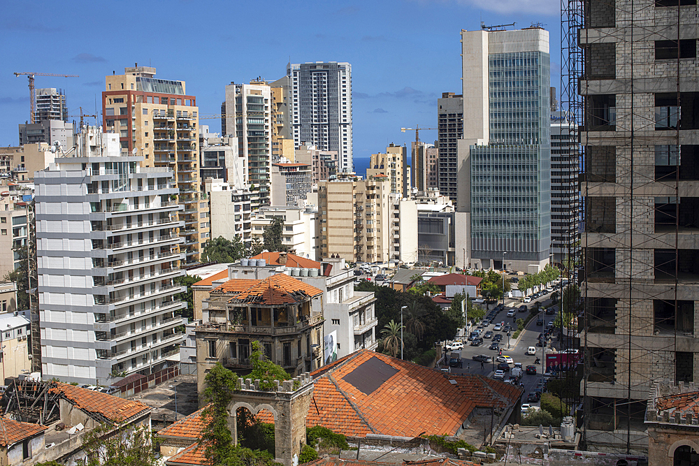 Old and new buildings in Beirut, Lebanon, Middle East