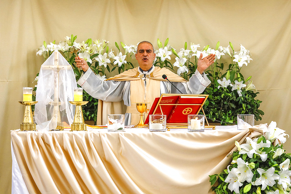 Easter celebration at Our Lady Maronite Church, Houmal, Lebanon, Middle East