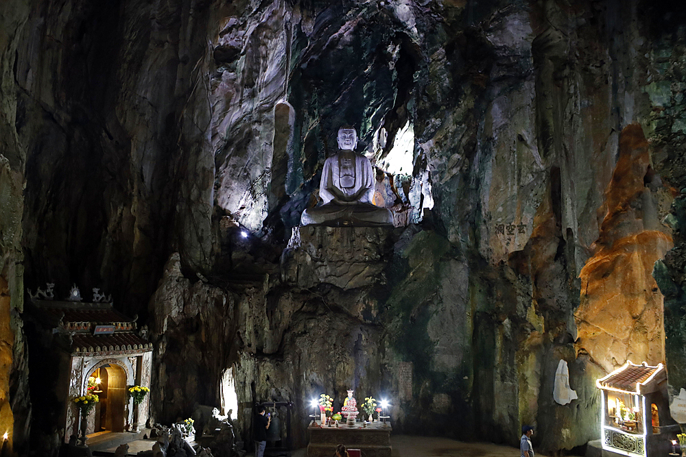 Shakyamuni Buddha sitting statue, Huyen Khong cave, Marble Mountain, Sanctuary, Danang, Vietnam, Indochina, Southeast Asia, Asia