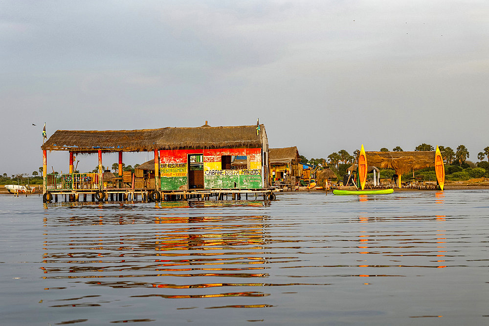 Rasta restaurant on Mar Lodj island, Senegal, West Africa, Africa