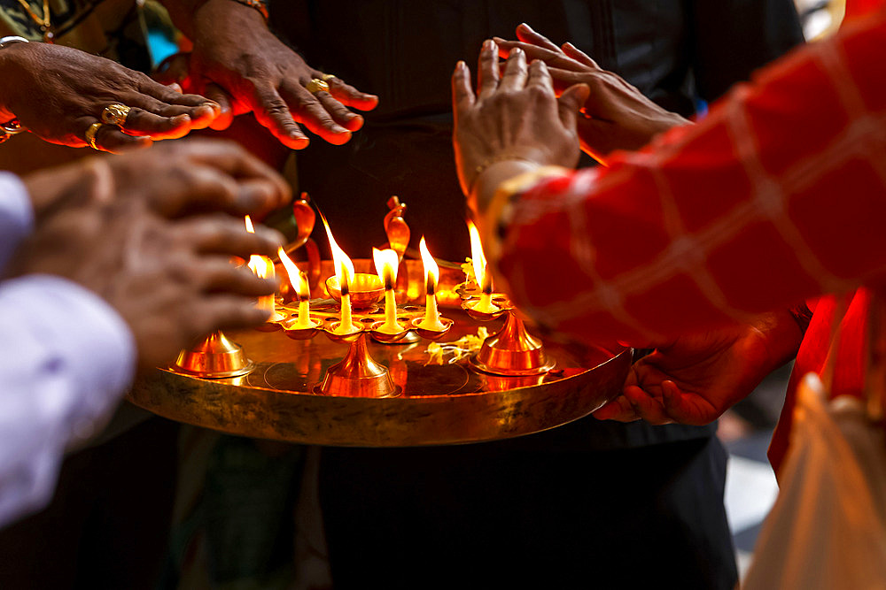 Puja in ISKCON temple in Juhu, Mumbai, India, Asia