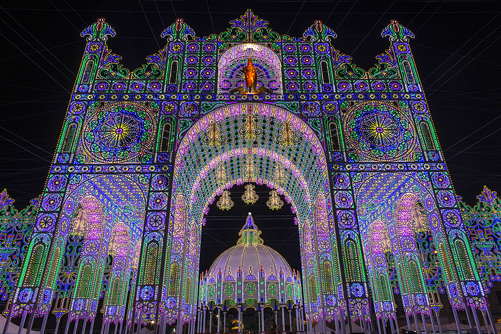 Illuminations in Scorrano, Puglia, Italy, Europe