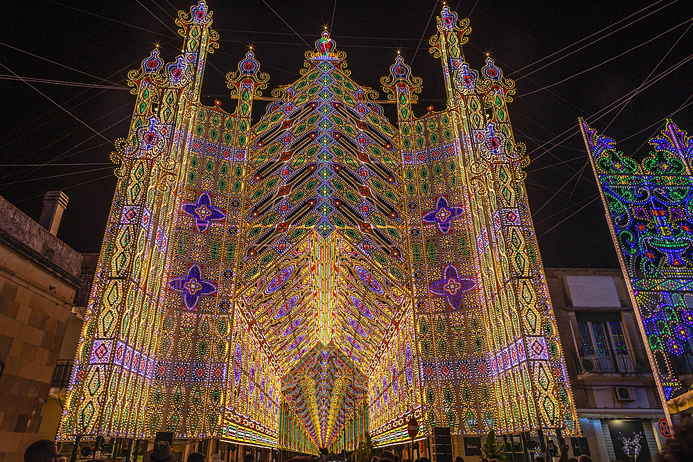 Illuminations in Scorrano, Puglia, Italy, Europe